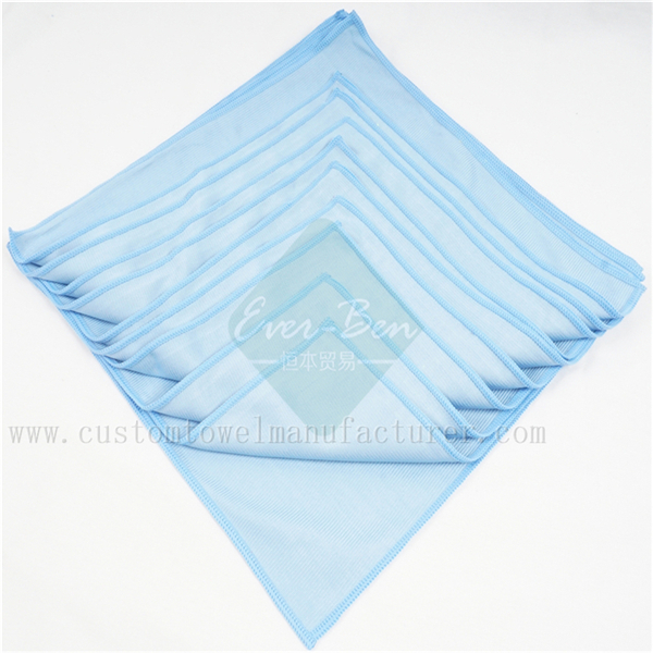 China Bulk Wholesale patterned glasses cleaning cloth Factory Custom Bulk Blue microfiber towels Supplier